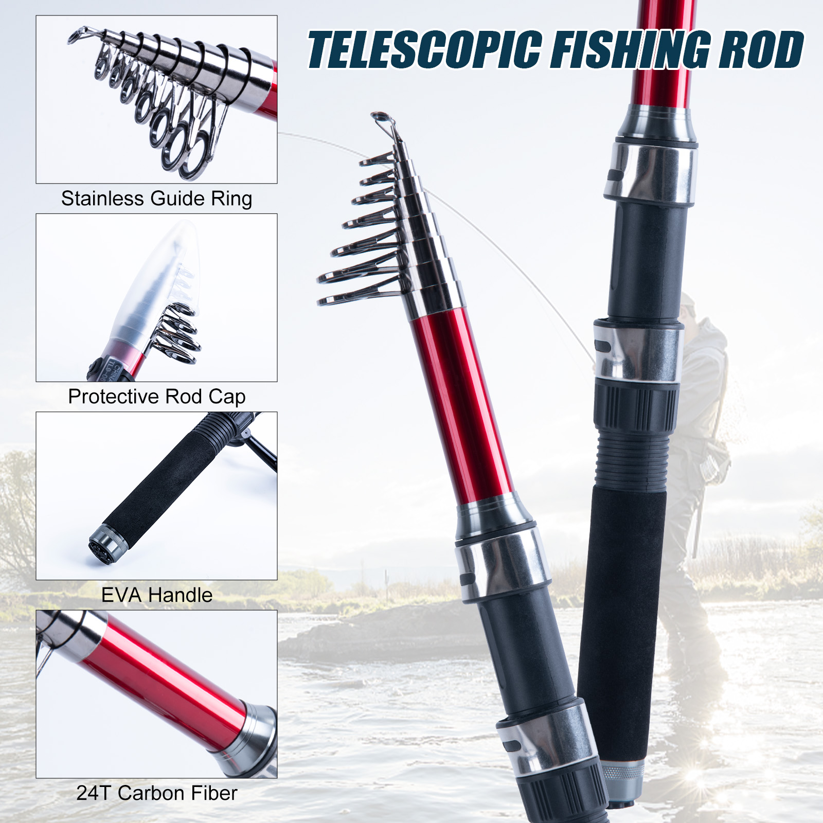 Goture Telescopic Fishing Rod  - Fishing Rod Carbon Fiber のレビューと価格