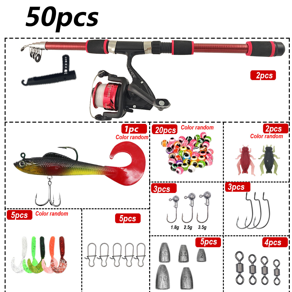Portable Telescopic Fishing Ro - Fishing Rod Combo のレビューと価格