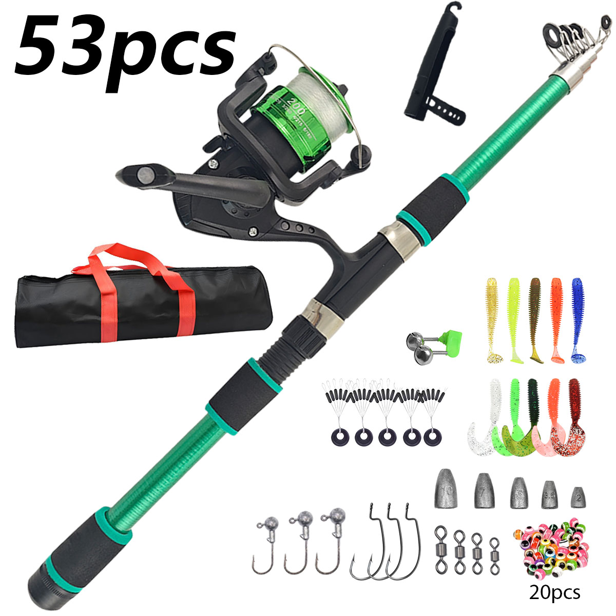 Portable Telescopic Fishing Ro - Fishing Rod Combo のレビューと価格