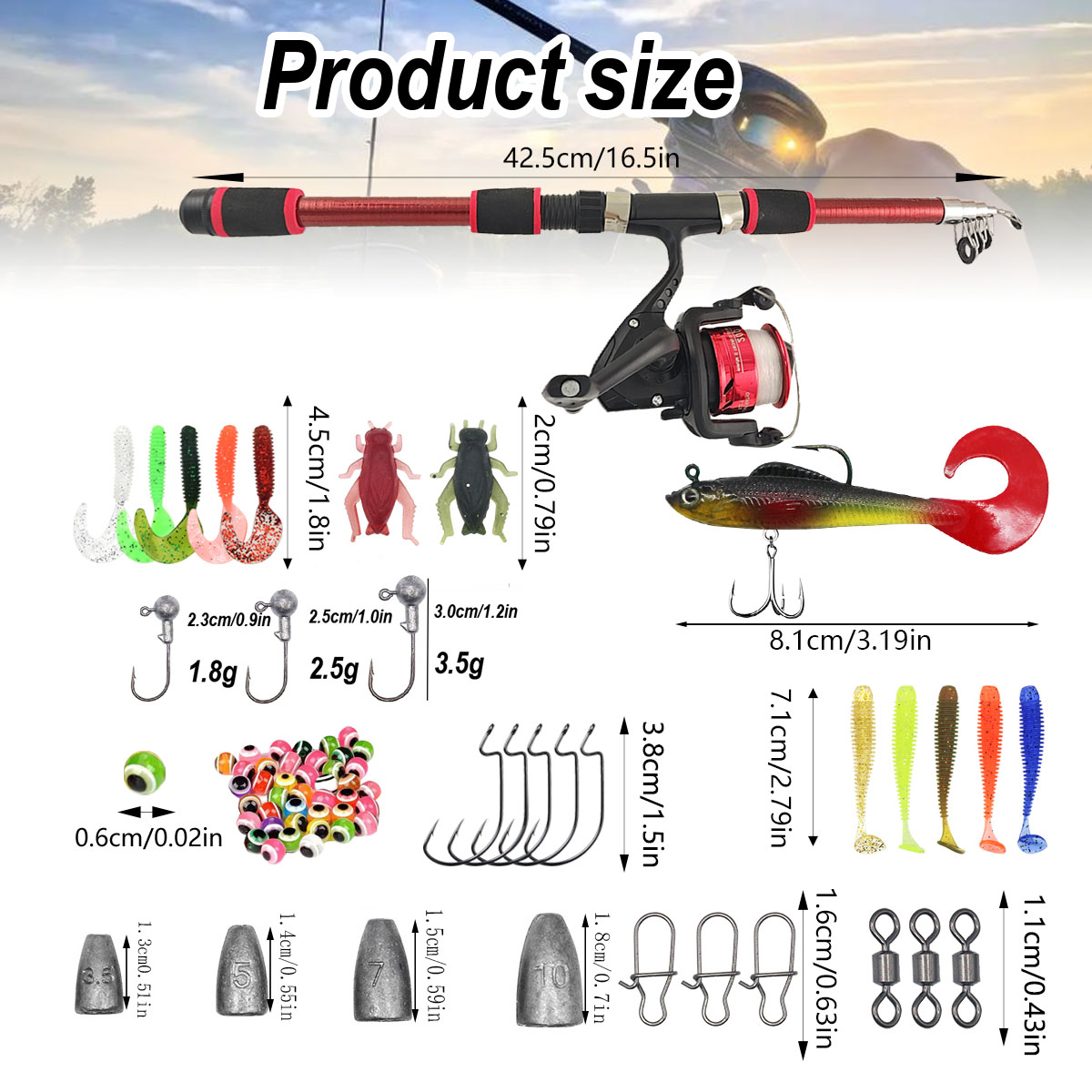 Portable Telescopic Fishing Ro - Fishing Rod Combo のレビューと価格
