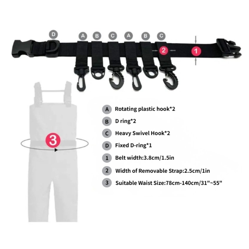 1Pcs Adjustable Wading Belts F - Fishing Rod Travel のレビューと価格