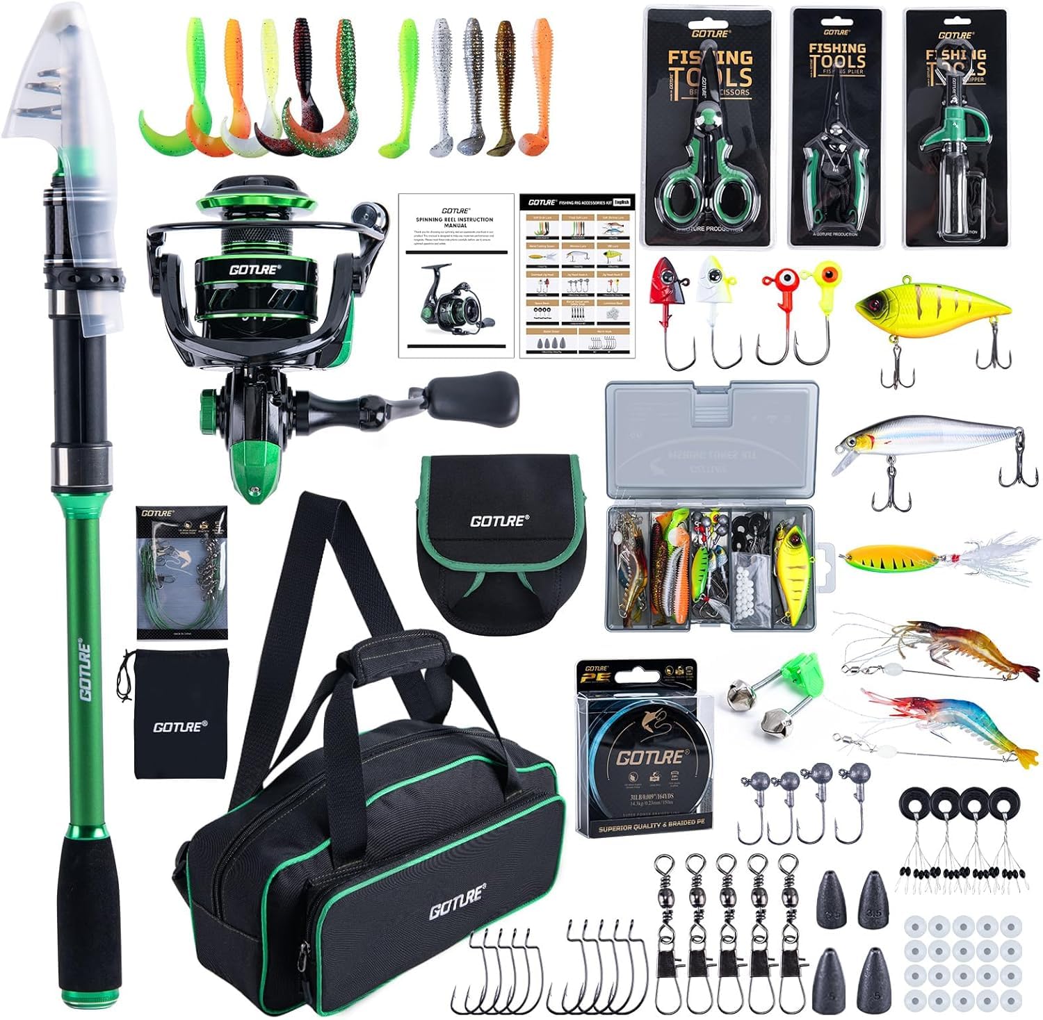 Goture 1.8M-2.7M Carbon Telesc - Fishing Rod Combo のレビューと価格