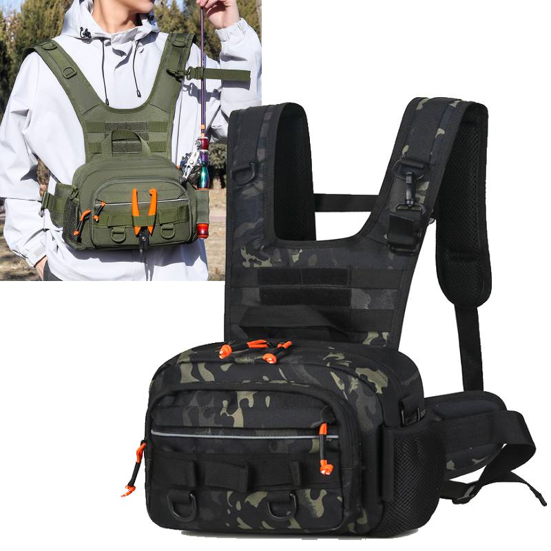 Men Chest Bag Tactical Fishing - Fishing Rod Holder のレビューと価格