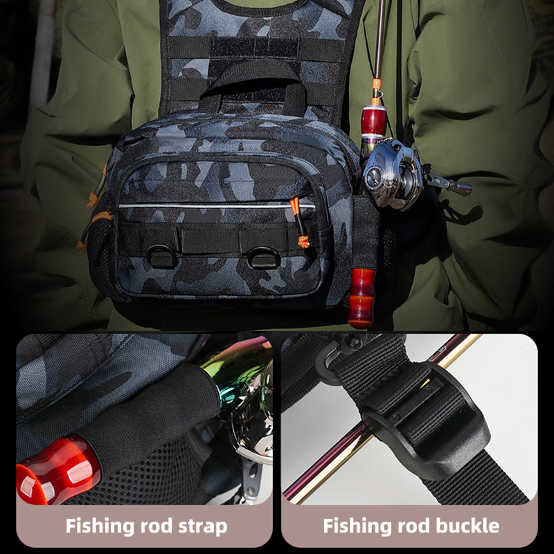 Men Chest Bag Tactical Fishing - Fishing Rod Holder のレビューと価格